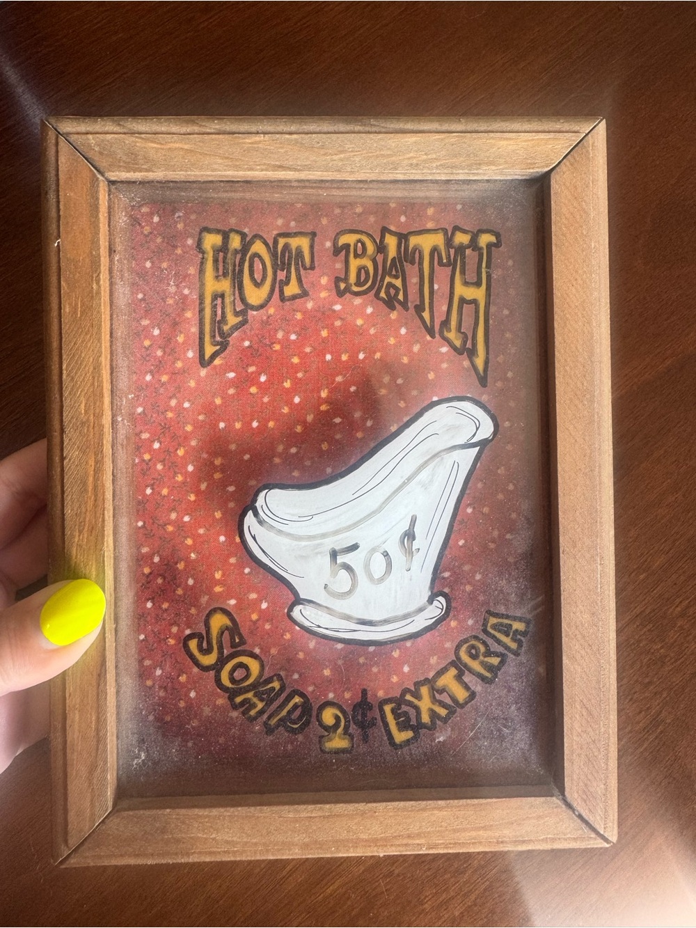 Decorative 'Hot Bath' Framed Wall Art – Red